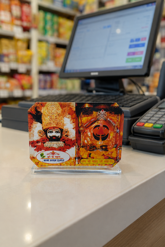 Khatu Shyam Ji & Salasar Balaji Acrylic Dashboard Stand