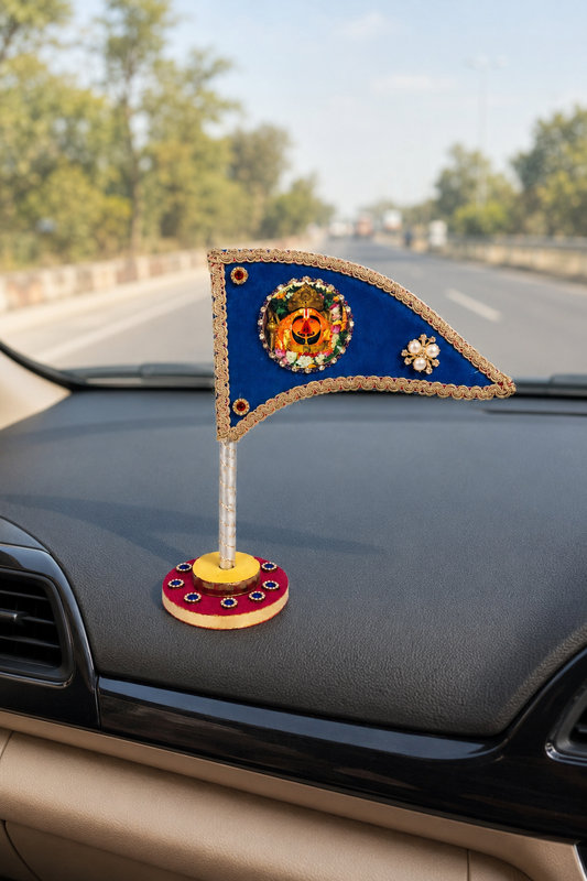 Salasar Balaji Decorative Nishan with Stand – Royal Blue