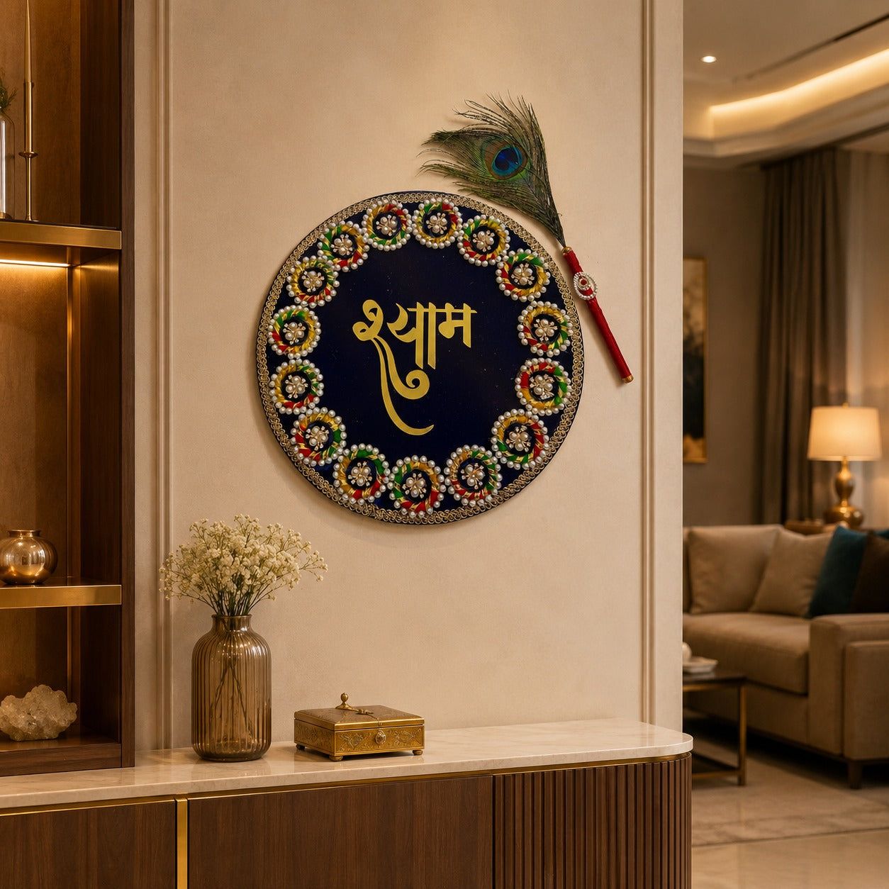 Handmade Blue Shyam Baba Wall Decor