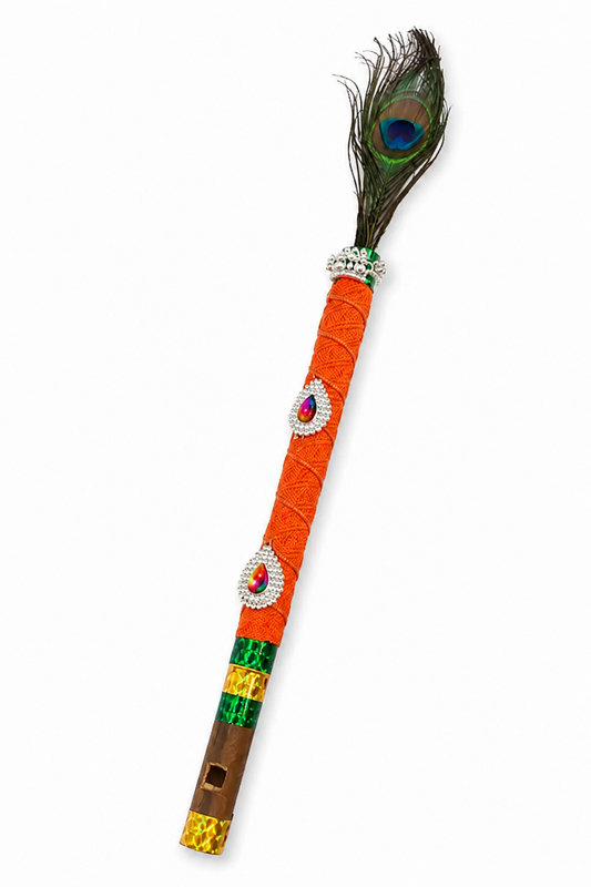 Decorative Peacock Feather Bansuri
