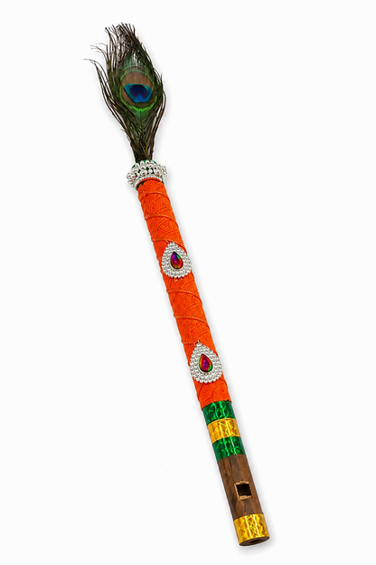 Decorative Peacock Feather Bansuri