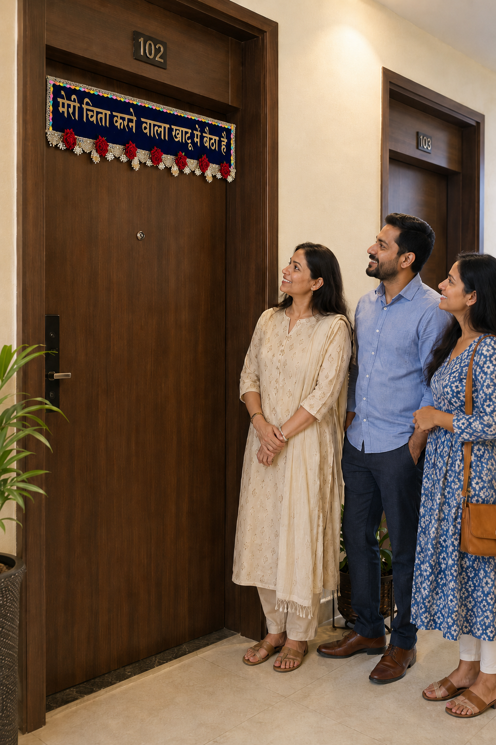 Khatu Shyam Baba Toran | "Meri Chinta Karne Wala Khatu Mein Baitha Hai" Wall Hanging for Home Entrance, Office & Pooja Room