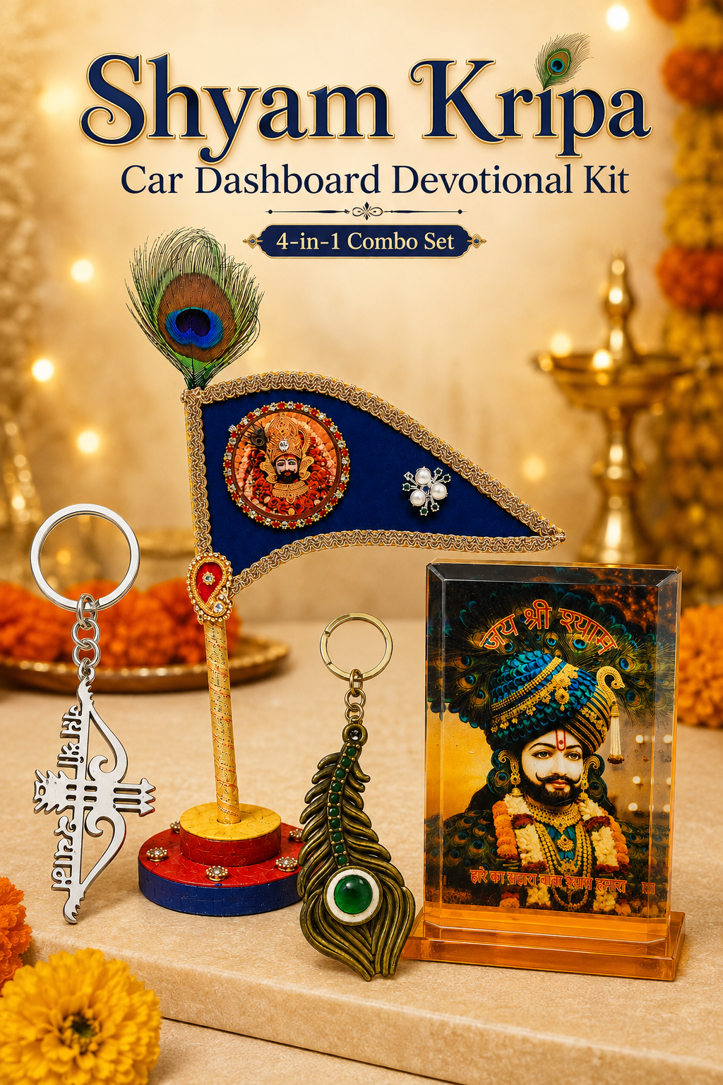 Shyam Kripa Car Dashboard Devotional Kit