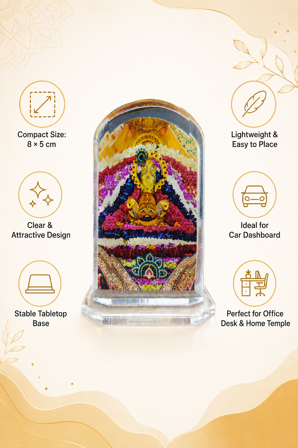 Shyam Baba Compact Acrylic Dashboard Stand