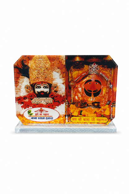 Khatu Shyam Ji & Salasar Balaji Acrylic Dashboard Stand