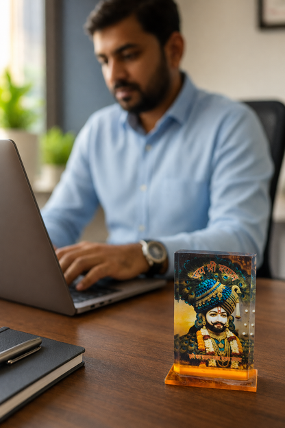 Jai Shri Shyam Acrylic Car Dashboard Stand