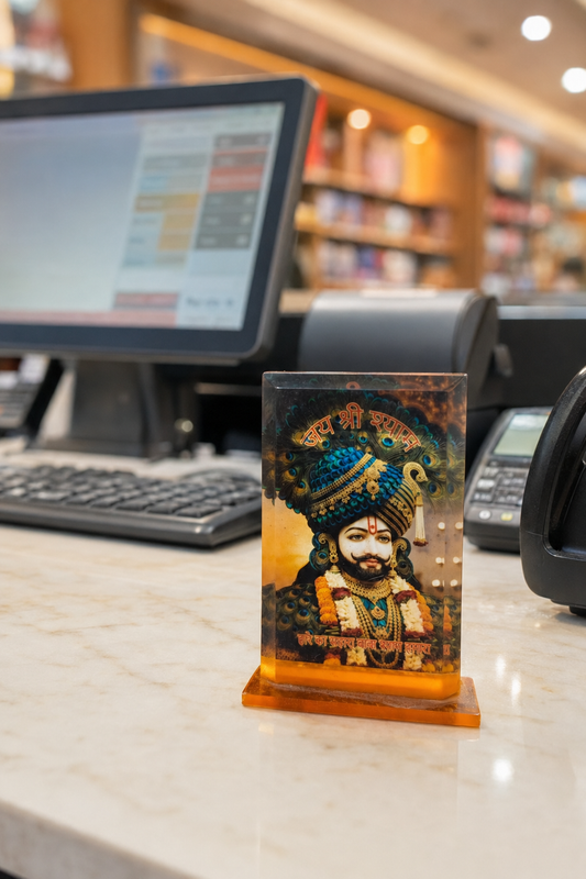 Jai Shri Shyam Acrylic Car Dashboard Stand