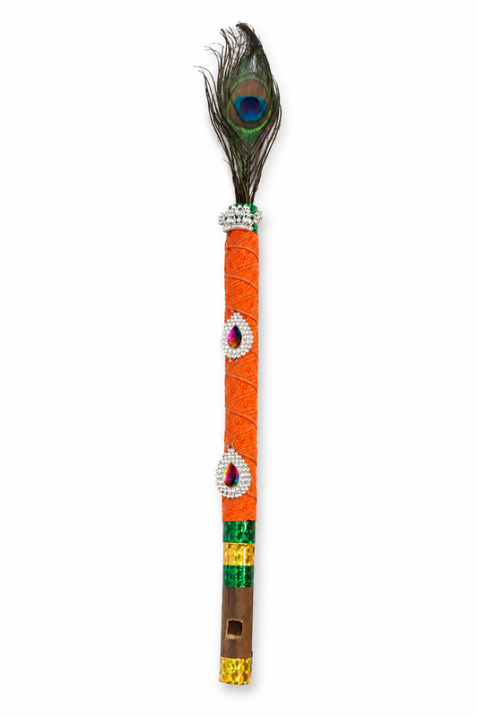 Decorative Peacock Feather Bansuri
