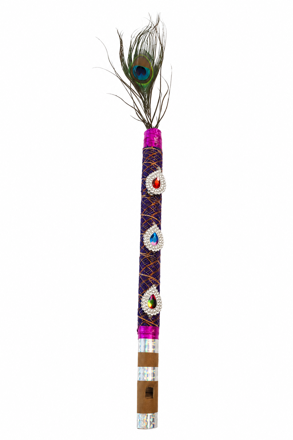 Decorative Peacock Feather Bansuri