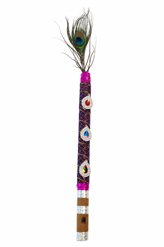 Decorative Peacock Feather Bansuri