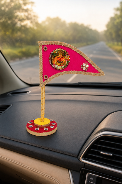 Salasar Balaji Decorative Nishan with Stand – Pink