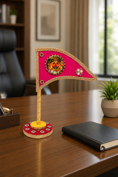Salasar Balaji Decorative Nishan with Stand – Pink