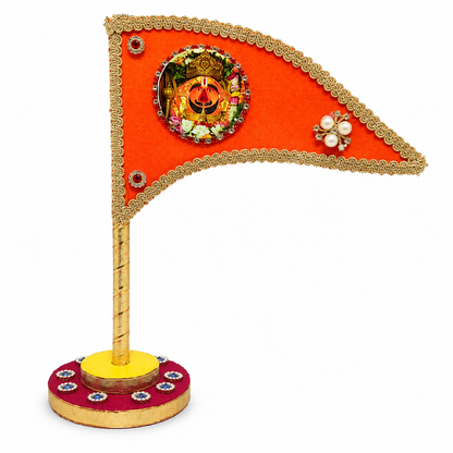 Salasar Balaji Decorative Nishan with Stand – Yellow