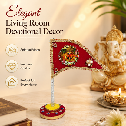 Salasar Balaji Decorative Nishan with Stand – Yellow