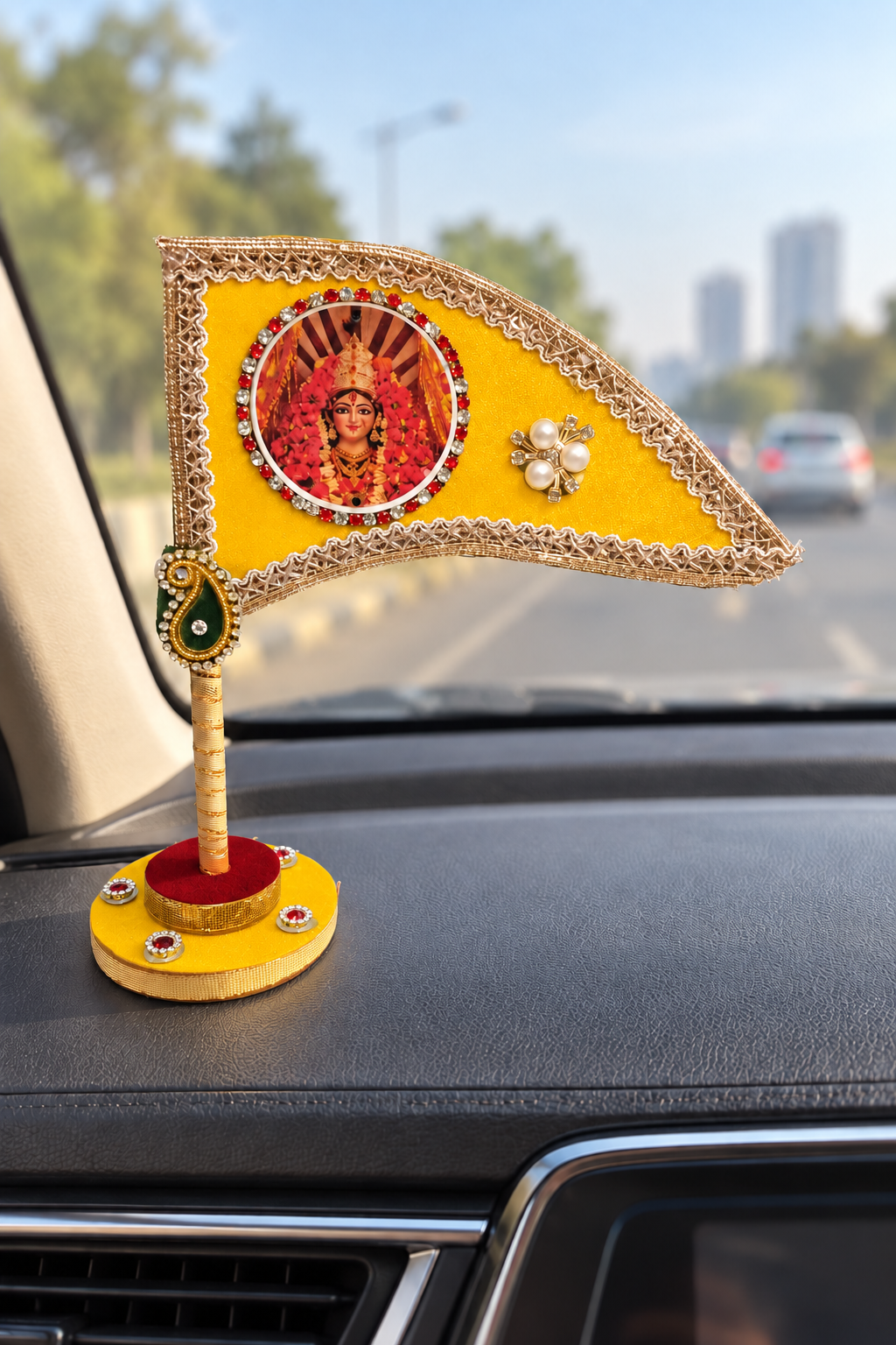 Durga Mata Yellow Tabletop Nishan – view 5