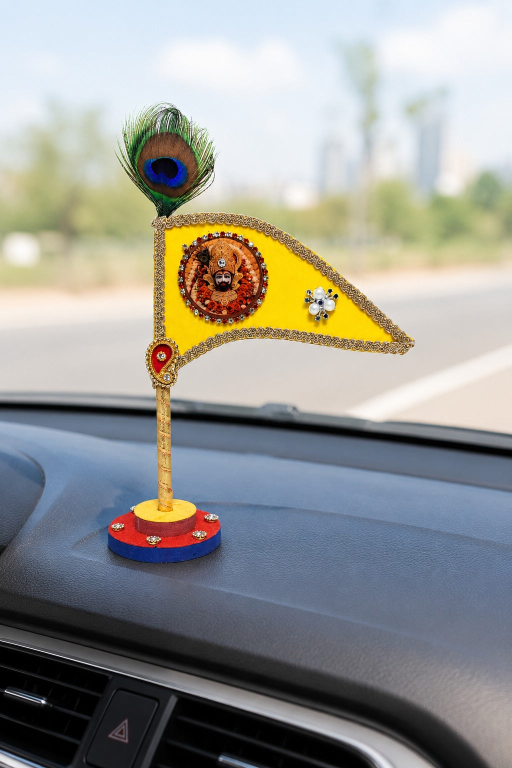Khatu Shyam Baba Yellow Decorative Dhwaja