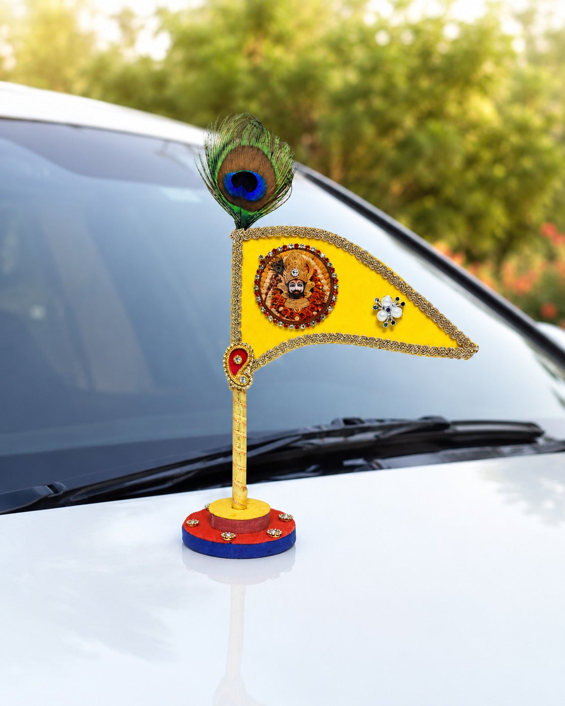 Khatu Shyam Baba Yellow Decorative Dhwaja