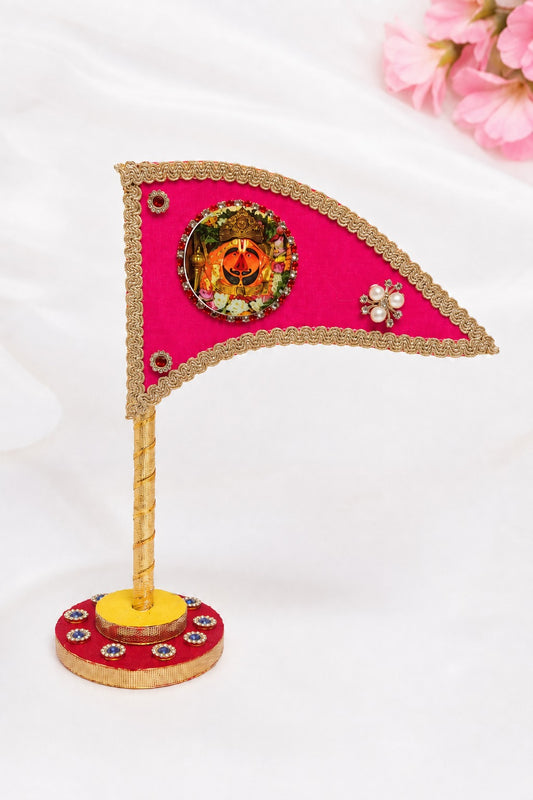 Salasar Balaji Decorative Nishan with Stand – Pink