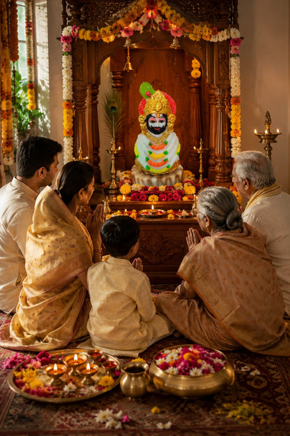 Khatu Shyam Ji Car Dashboard Idol with Decorative Base