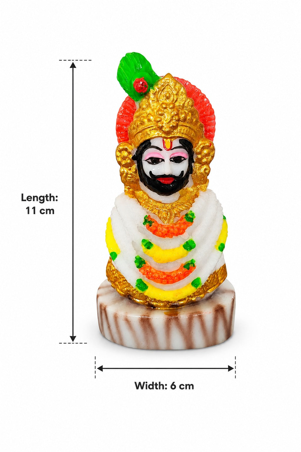 Khatu Shyam Ji Car Dashboard Idol with Decorative Base