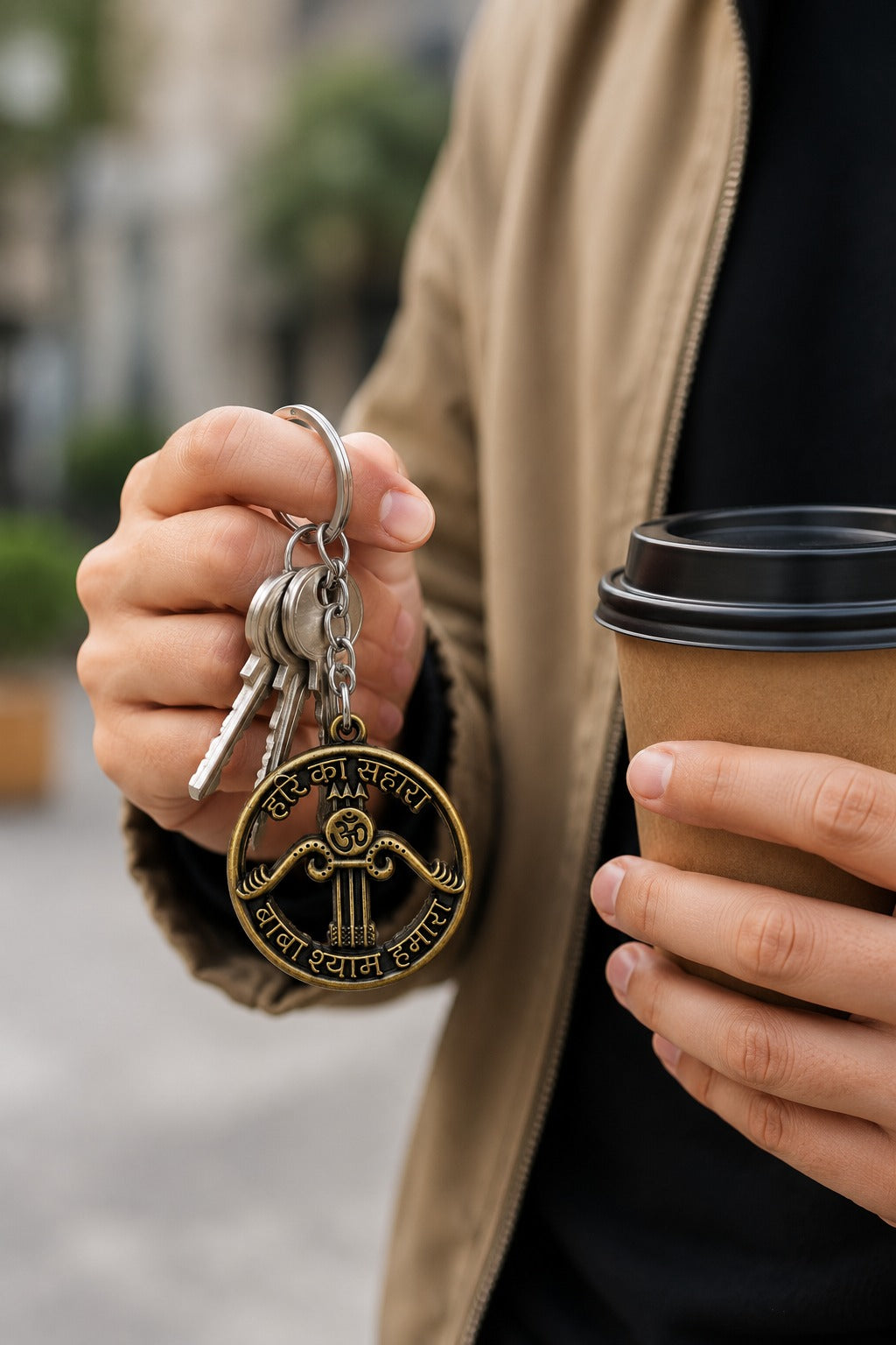 Khatu Shyam Ji “Haare Ka Sahara” Premium Metal Keychain