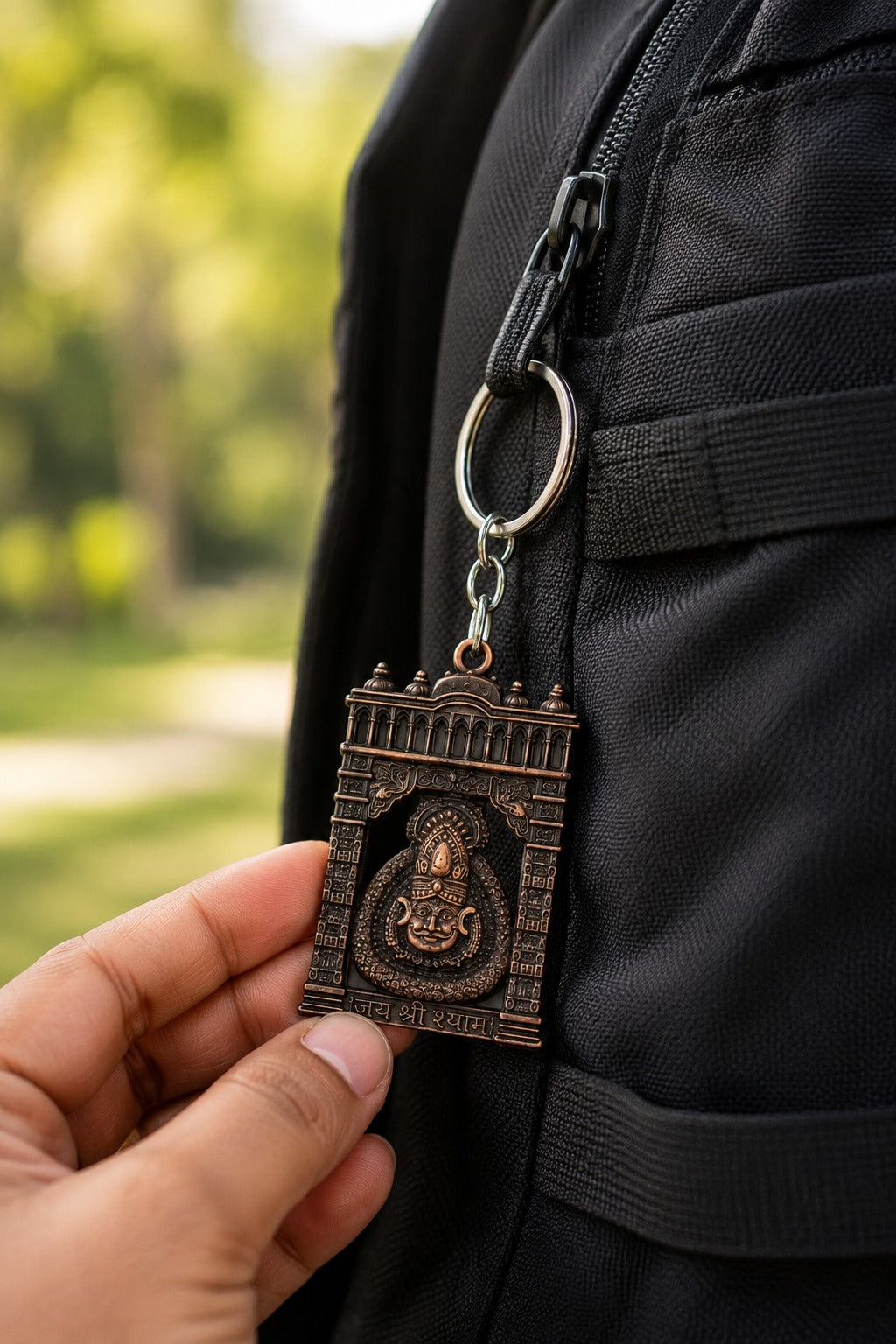 Torann Dwar | Premium Metal Keychain wish Shyam baba Photo Keychain