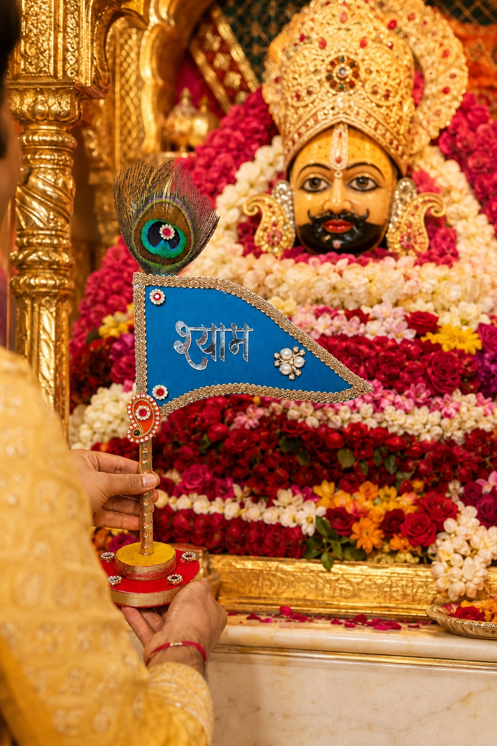 Khatu Shyam Nishan for Car Dashboard- Royal Blue