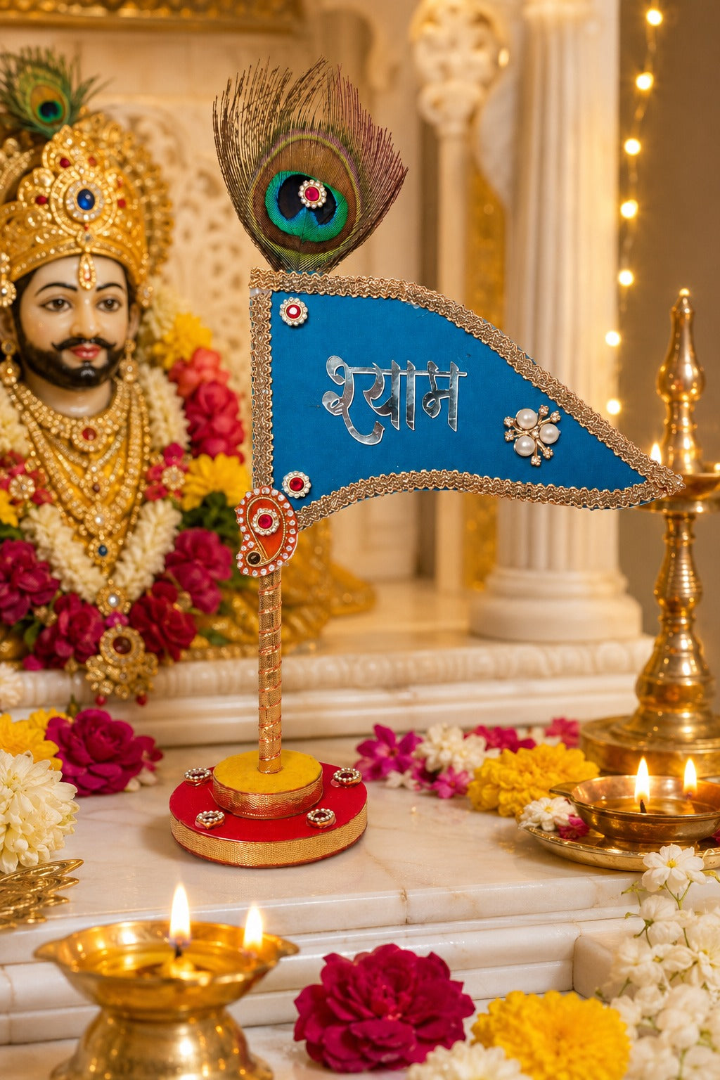 Khatu Shyam Nishan for Car Dashboard- Royal Blue