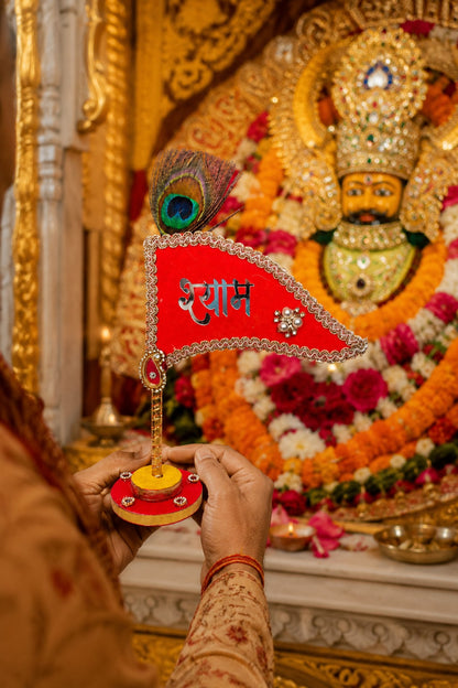Khatu Shyam Nishan for Car Dashboard- Saffron