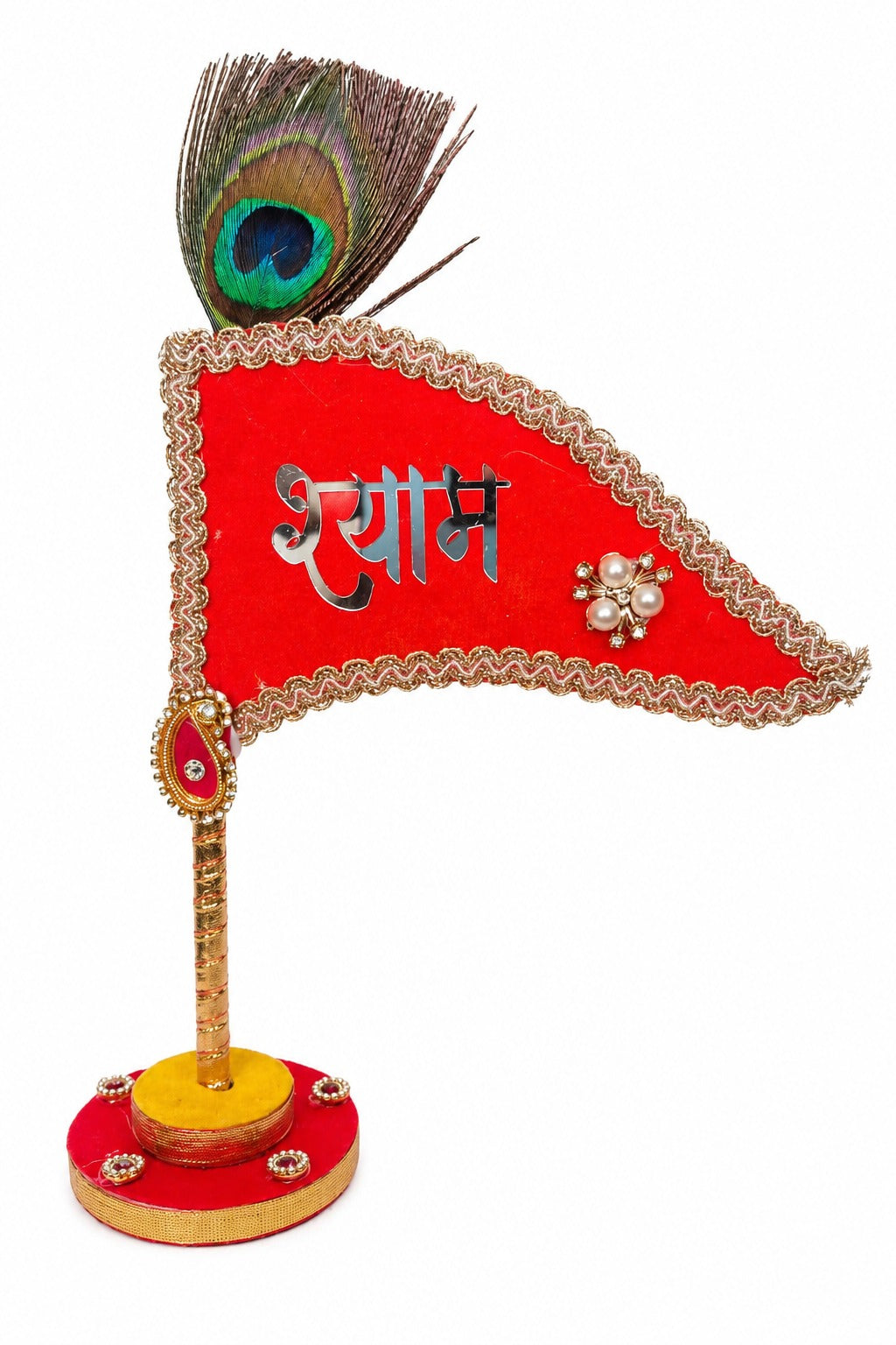 Khatu Shyam Nishan for Car Dashboard- Saffron