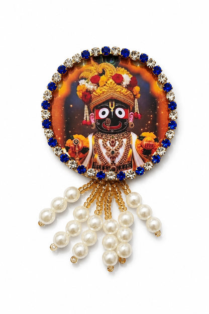 Lord Jagannath Premium Pearl Brooch | Jagannath Dev Devotional Brooch for Poshak & Mandir Shringar