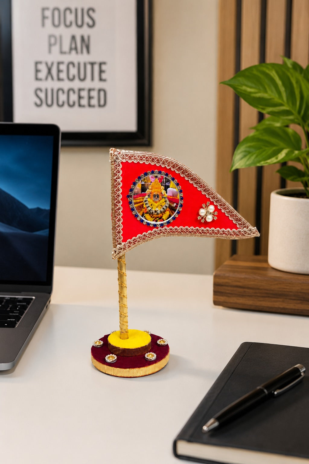 Ramdev Ji Decorative Red Nishan Flag for Car Dashboard, Home Mandir & Office Table