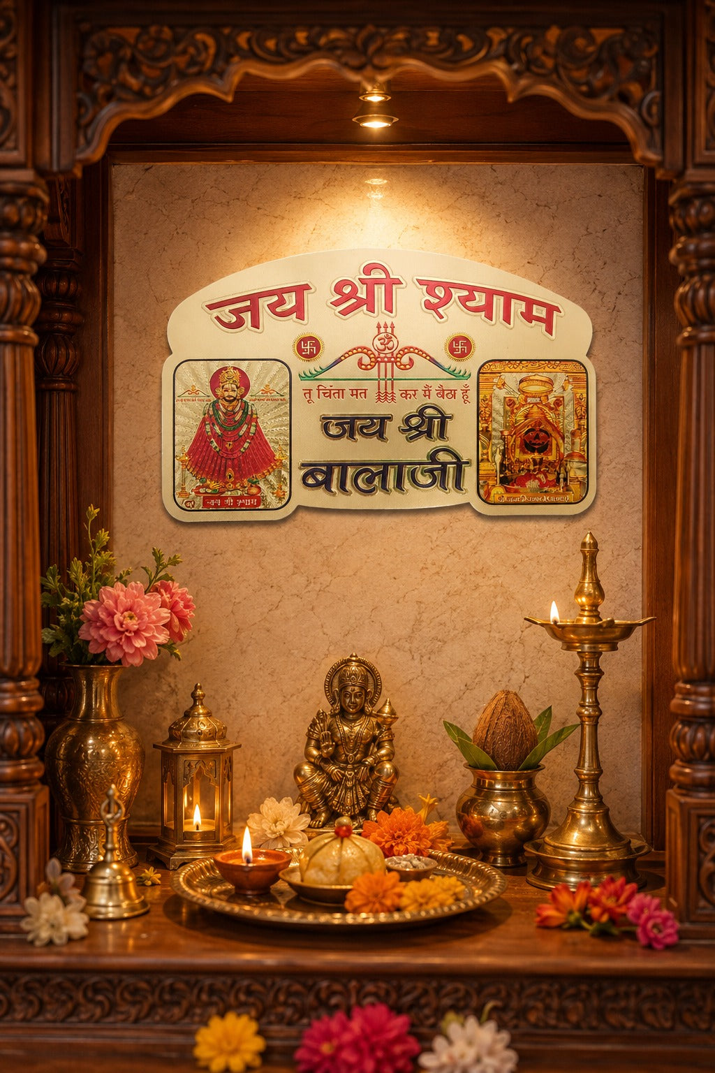 Jai Shree Shyam & Balaji Waterproof Devotional Sticker for Car, Bike, Main Door & Home Mandir | Premium Religious Adhesive Decal