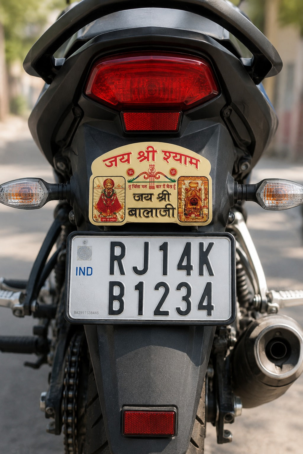 Jai Shree Shyam & Balaji Waterproof Devotional Sticker for Car, Bike, Main Door & Home Mandir | Premium Religious Adhesive Decal