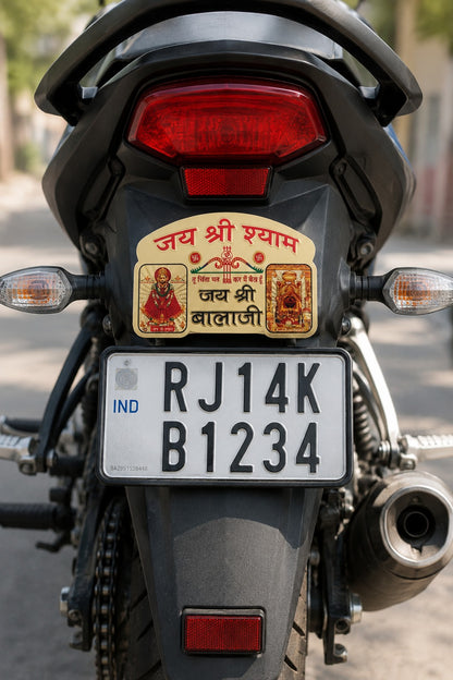 Jai Shree Shyam & Balaji Waterproof Devotional Sticker for Car, Bike, Main Door & Home Mandir | Premium Religious Adhesive Decal
