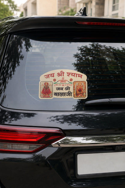Jai Shree Shyam & Balaji Waterproof Devotional Sticker for Car, Bike, Main Door & Home Mandir | Premium Religious Adhesive Decal