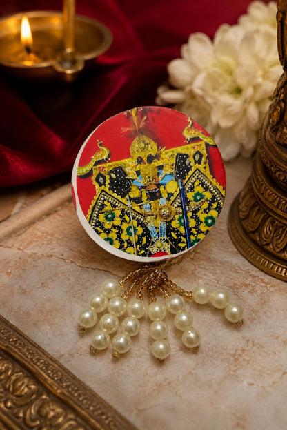 Sanwariya Seth Premium Pearl Brooch | Shyam Baba Devotional Brooch for Poshak, Pagdi & Festive Decoration