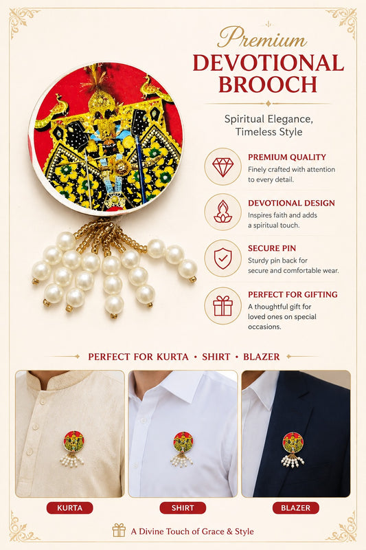 Sanwariya Seth Premium Pearl Brooch | Shyam Baba Devotional Brooch for Poshak, Pagdi & Festive Decoration