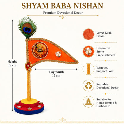 Handcrafted Saffron Dhwaj with Peacock Feather