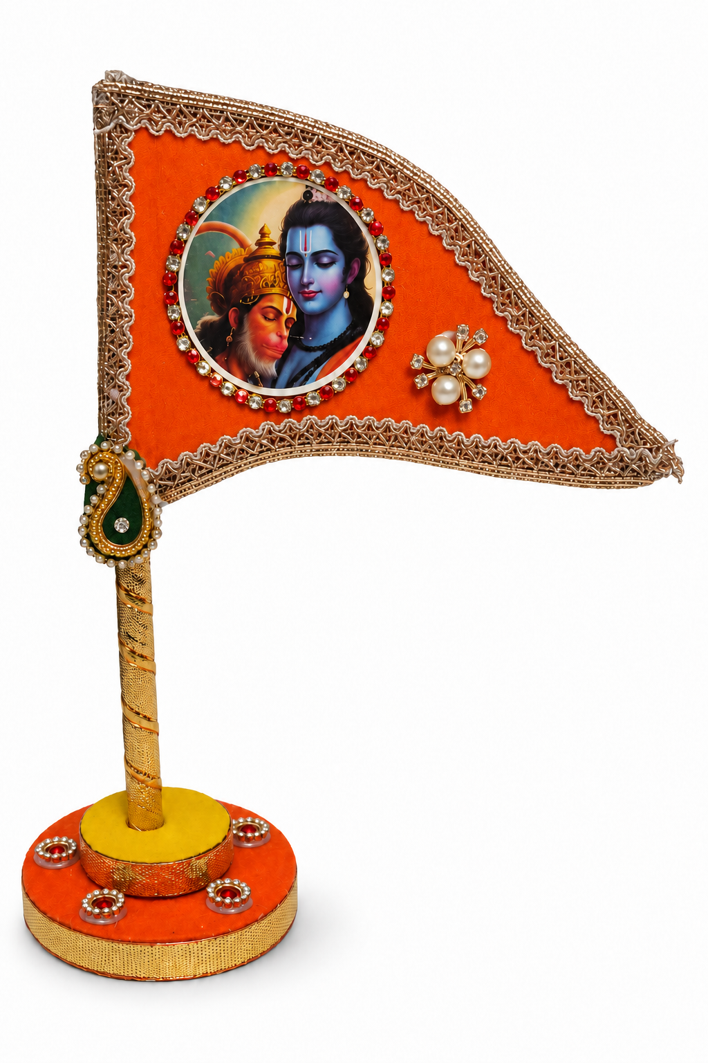 Shri Ram Hanuman orange tabletop nishan in home temple