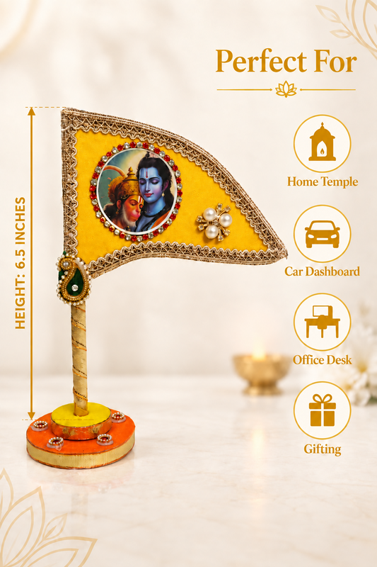 Shri Ram Hanuman yellow tabletop nishan product view